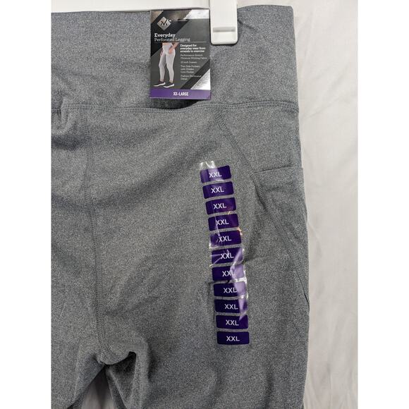 Members Mark Leggings XXL Gray Perforated Everyday Ankle Performance Casual Gym - Picture 3 of 11